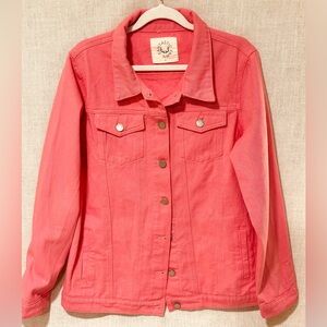 Fantastic Fawn Pink Color Jean Jacket Women’s Large